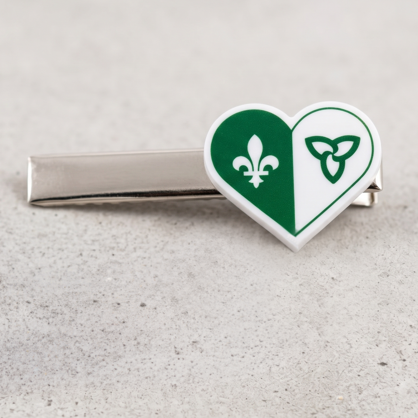 Franco-Ontarien Heart Hair Clip - Franco-Ontarian Flag