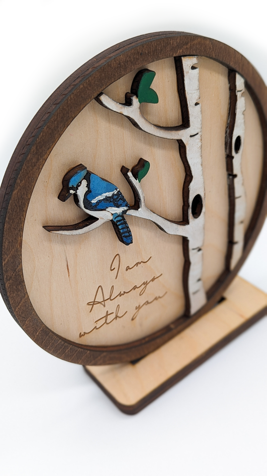 Blue Jay Memorial Sign – “I Am Always With You”