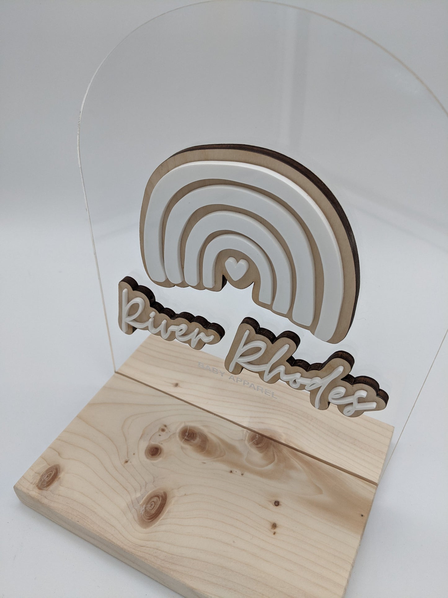 10" Clear Acrylic Business Sign with Stand