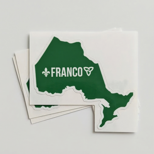 Sticker Franco-Ontarien - Ontario Silhouette with Trillium and Fleur-de-Lys