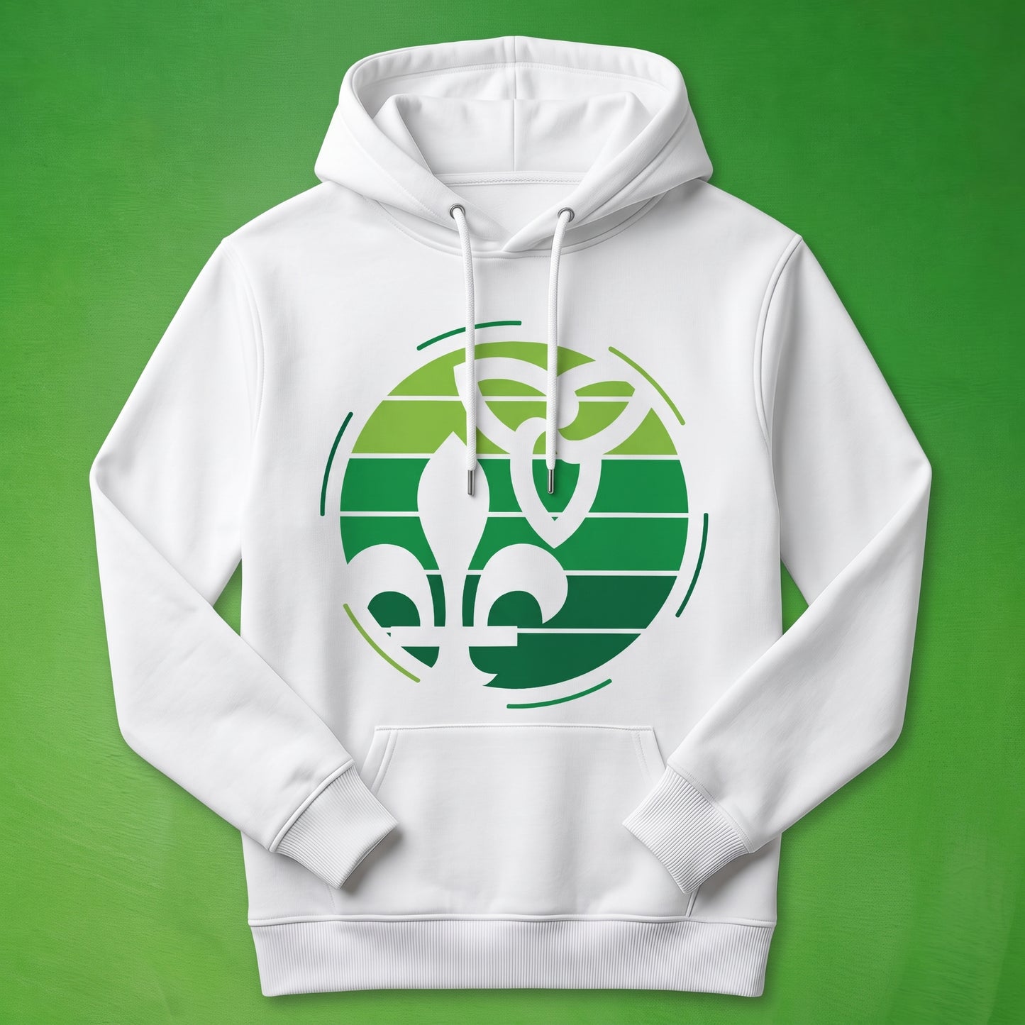 Retro-Inspired Franco-Ontarien Hoodie - Trillium and Fleur-de-Lys - KIDS- white