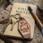 Vintage Motel Key  Leather Keychain | Let's get lost