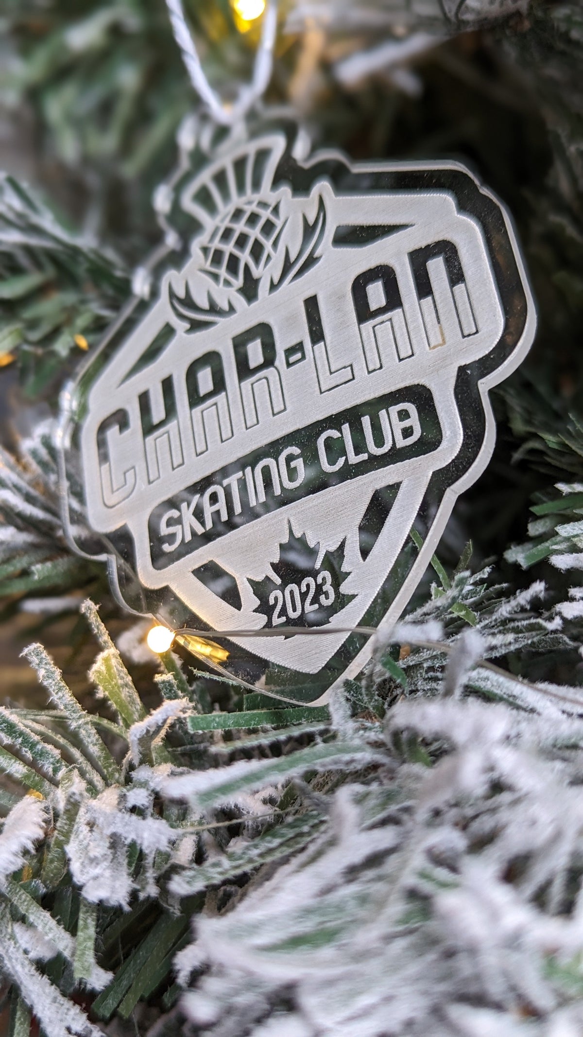Custom printed acrylic logo ornament hanging