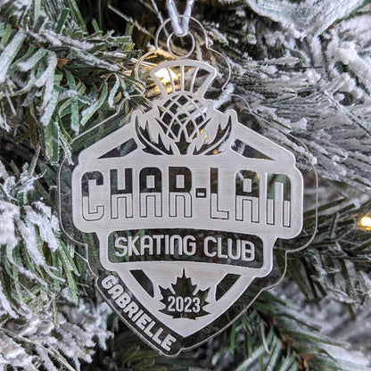 Personalized acrylic crest ornament with name