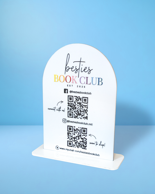Custom 5x7 Mini Business Sign – Laser Engraved Acrylic with Color Fill