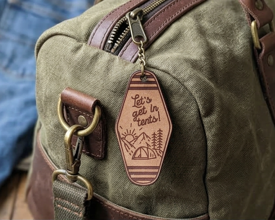 Vintage Motel Key keychain | Let's get in tents