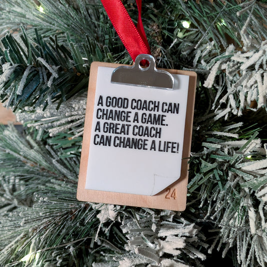 Coach Christmas Ornament Clipboard – made by Cabin Design Co. in Cornwall, Ontario