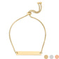 Custom Engraved Stainless Steel Bar Bracelet — Adjustable, Available in 18K Gold PVD or Silver Finish