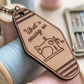 Vintage Motel Key Leather Keychain | What's sewing on