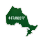 Sticker Franco-Ontarien - Ontario Silhouette with Trillium and Fleur-de-Lys