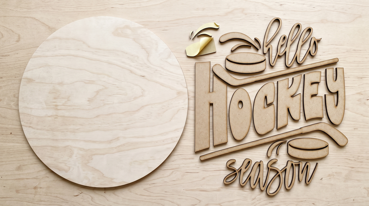 Hello Hockey Season DIY Door Hanger Kit