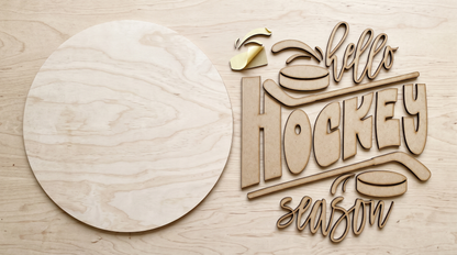 Hello Hockey Season DIY Door Hanger Kit