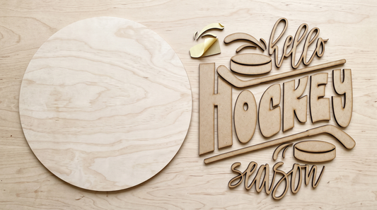 Hello Hockey Season DIY Door Hanger Kit