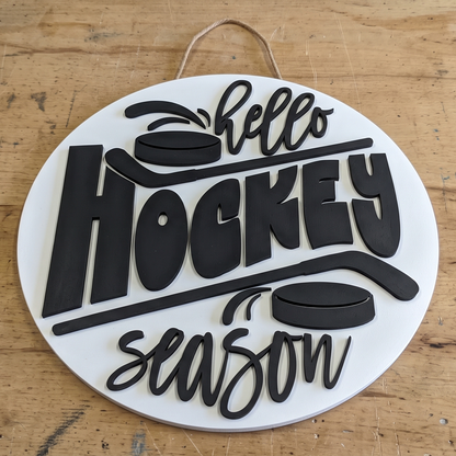 Hello Hockey Season DIY Door Hanger Kit