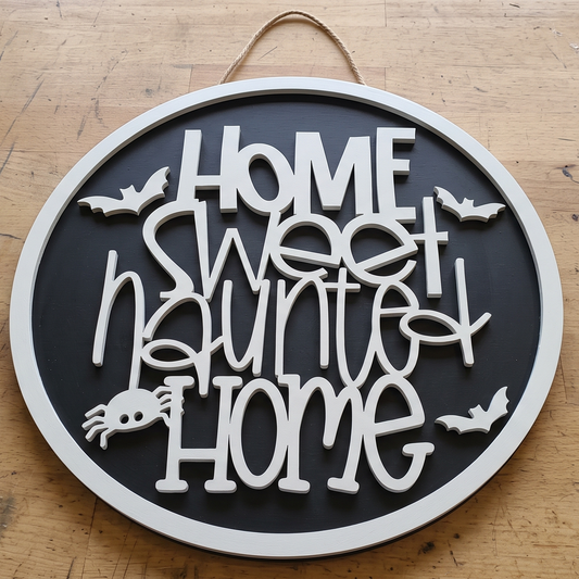Home Sweet Haunted Home DIY Door Hanger Kit – made by Cabin Design Co. in Cornwall, Ontario