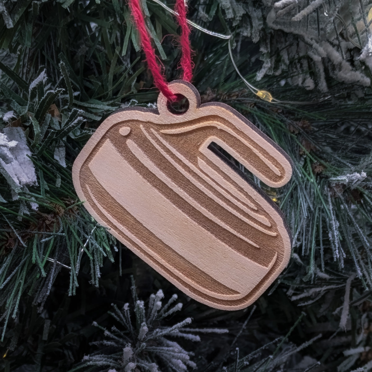 Personalized Curling Stone Christmas Ornament – made by Cabin Design Co. in Cornwall, Ontario
