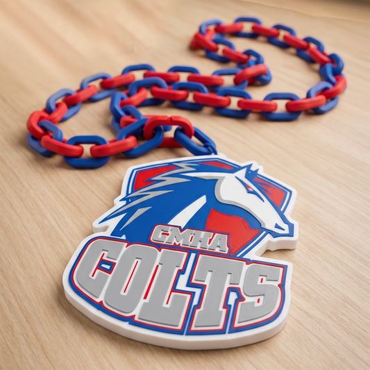 cmha cornwall colts logo 3d printed on a chain
