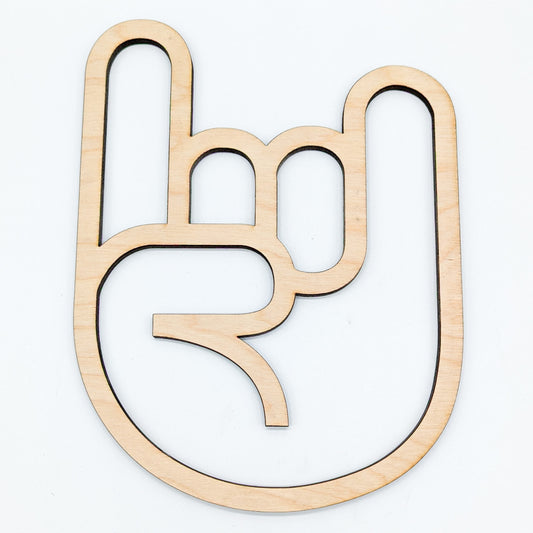 Rock On Hand Sign Wood Cutout by Cabin Design Co. – photo 2