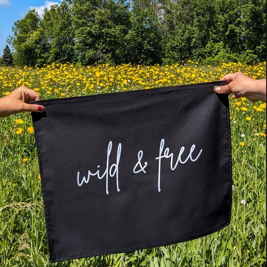 Wild and Free Canvas Banner – made by Cabin Design Co. in Cornwall, Ontario