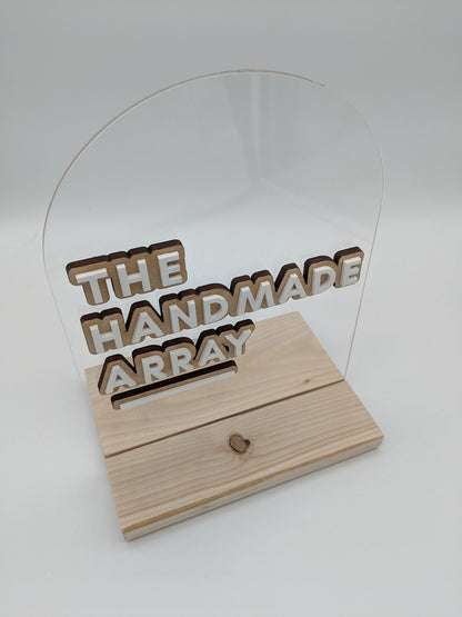 10" Clear Acrylic Business Sign with Stand