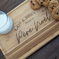 Modern Bamboo Santa Milk and Cookies Tray