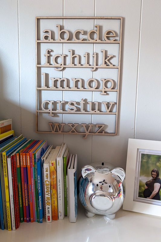 Alphabet Wall Hanging Nursery Decor – made by Cabin Design Co. in Cornwall, Ontario