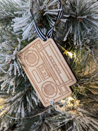 Boombox Stereo Christmas Ornament – made by Cabin Design Co. in Cornwall, Ontario