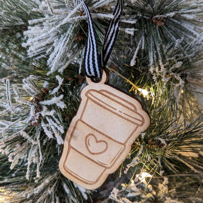 Coffee Lover Christmas Ornament – made by Cabin Design Co. in Cornwall, Ontario