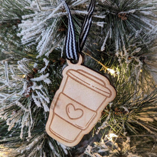 Coffee Lover Christmas Ornament – made by Cabin Design Co. in Cornwall, Ontario