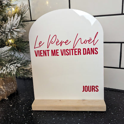 Santa Claus Countdown Sign – Christmas Countdown Decoration – Modern Holiday Decor