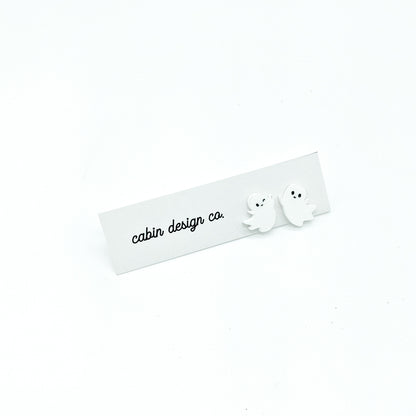 Winking Ghost Stud Earrings