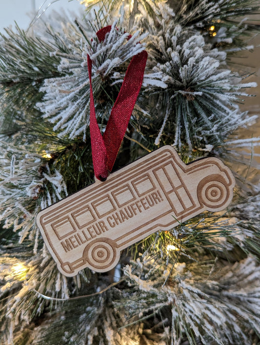 Meilleur Chauffeur Bus Ornament – made by Cabin Design Co. in Cornwall, Ontario