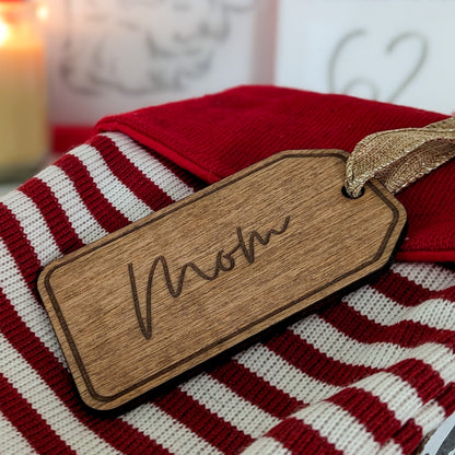 Personalized Christmas Stocking Name Tag – made by Cabin Design Co. in Cornwall, Ontario