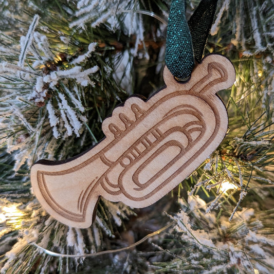 Trumpet Music Christmas Ornament – made by Cabin Design Co. in Cornwall, Ontario