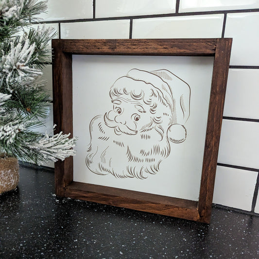Vintage Santa Christmas Sign – detail – made by Cabin Design Co. in Cornwall, Ontario