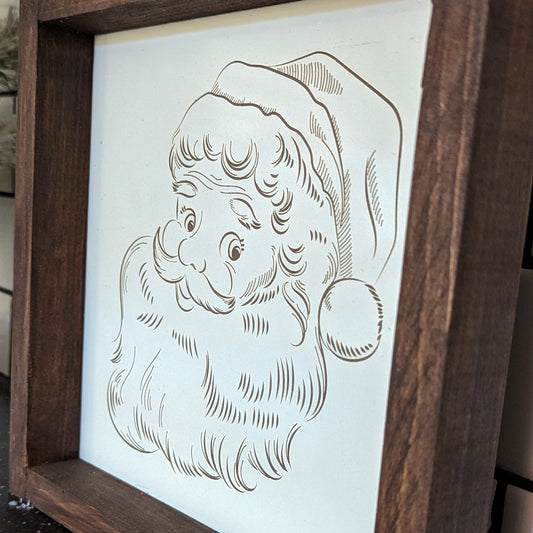 Vintage Santa Christmas Sign – detail